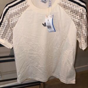Adidas Originals Cream Tee with Black Logo